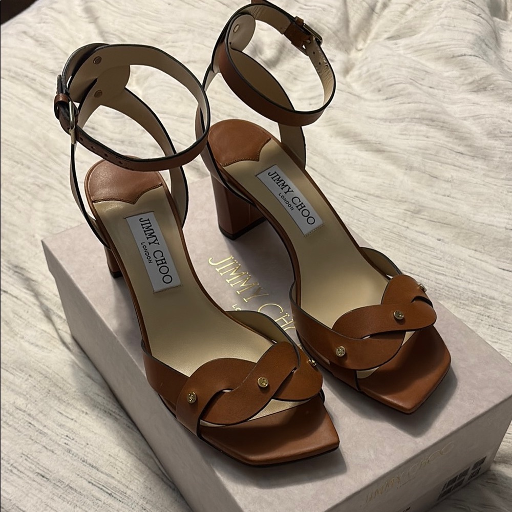 Jimmy Choo Tan Heels Elegant Design